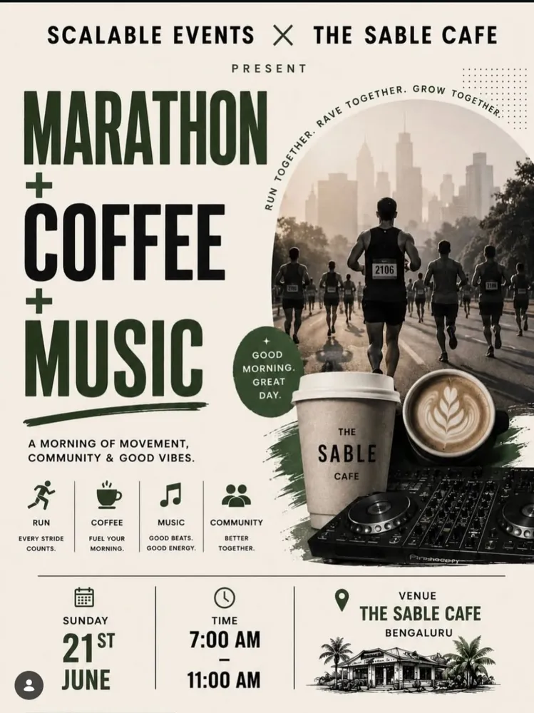 Marathon + Coffee + Music by Scalable Events & The Sable Cafe