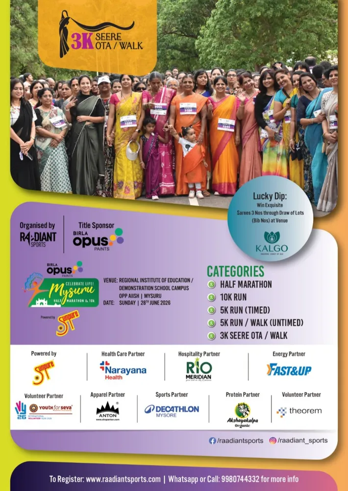 Birla Opus Paints Celebrate Life Mysuru HM & 10K Run