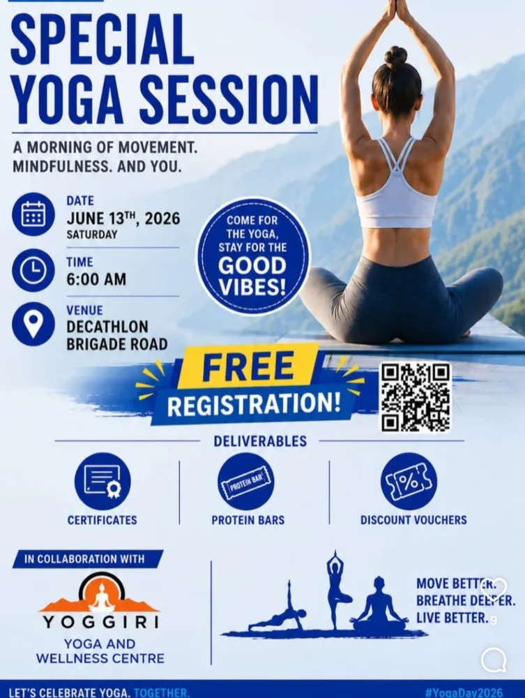 Special Yoga Session at Decathlon Brigade Road