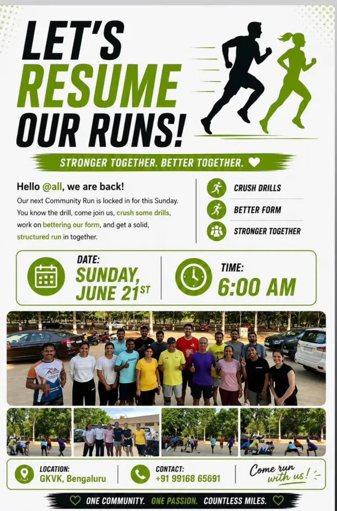 Community Run: Sunday Session at GKVK