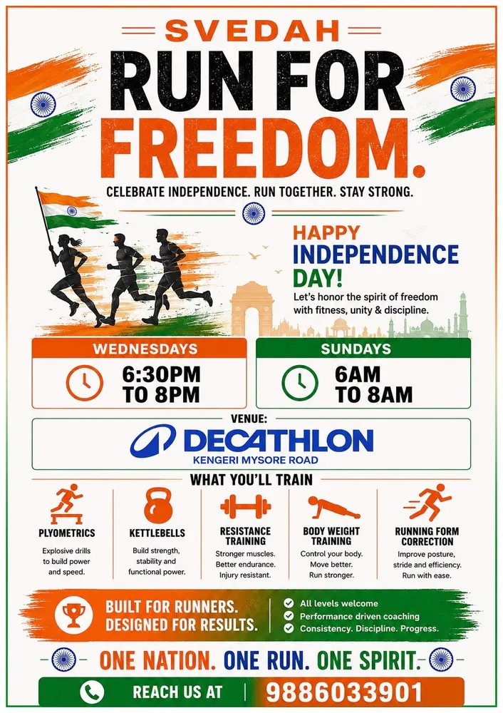 Svedah Run for Freedom: Weekly Running & Fitness Training